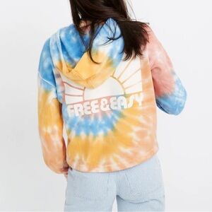 Madewell + Free & Easy Multi-Colored Tie Dye Hooded Sweatshirt Size Medium